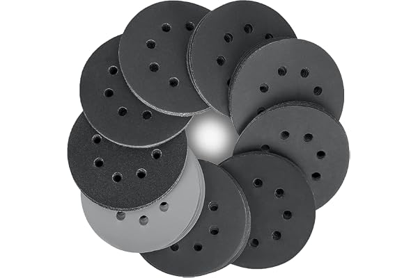 STEBRUAM 125mm Disques de Ponçage, 80 Disques Papier Abrasifs au carbure de silicium 8 trous Abrasifs de Ponçage Ponceuse tampons ponçage Grains 320/400/600/800/1000/1200/1500/2000 pour Poncer Polir