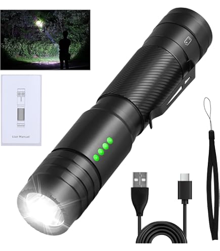 KEWAYO Mini LED-Taschenlampe – USB-ladbar, Wasserdicht, Edelstahl, 400 Lumen