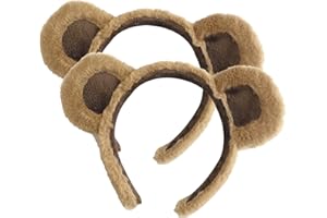 RmKbe 2 Pieces Bear Ears Headband Cute Animal Head Wear Washing Face Hairband Cosplay Costume Supplies for Adult Kids