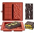 ORCHID M® 2pcs Chocolate Bar Molds Deep - Square Thick 1 Inch Chocolate Bar Mold for Filling Silicone Chocolate Bar Mold for Stuffed Bar Big Candy Bar Mold for Filling