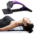 RESTCLOUD Neck Stretcher For Neck Pain Relief,Upper Back And Shoulder Relaxer For Muscle Relax And Spine Alignment,Cervical Traction Device Adjustable 4 Level (Purple)