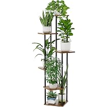 Support à Plantes 6 Niveaux En Bambou - Pour Intérieur - Étagère à Fleurs Pour Fenêtre, Balcon, Salon