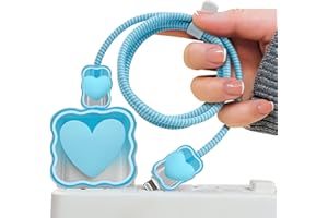 DIYGODY Simpatico Set di Cavi Protezioni per Forma di Onda con Motivo 3D Cuore per Caricabatterie di iPhone, Antigoccia Impedisce del Cavo USB per Accessori Decorazione, Anti-Rottura da Cani e Gatti - Blu