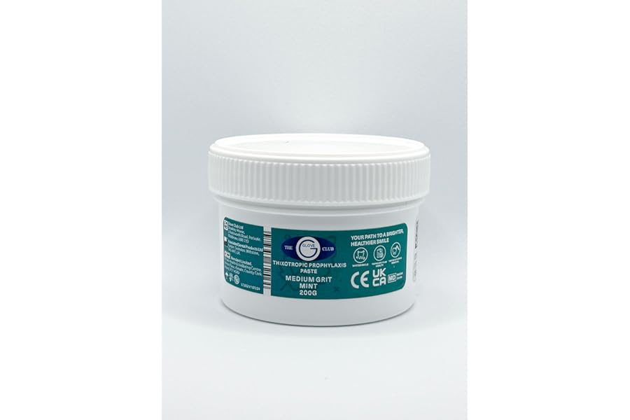 Glove Club Ltd Prophy Paste Thixotropic Mint 200gram Medium Grit Pink Teeth Polishing Cleaning Stain Removal