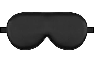 Alaska Bear Sleep Mask Silk Cover Eye Contour Built-in No Pressure for Sleeping, Upgrade Over Conventional Flat Satin Eye Masks, Machine Washable (Black)