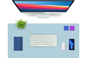 K KNODEL Sewing Leather Desk Mat, Large Mouse and Keyboard Pad, Computer and Laptop Mat for Home and Office, Desktop Protector and Blotter