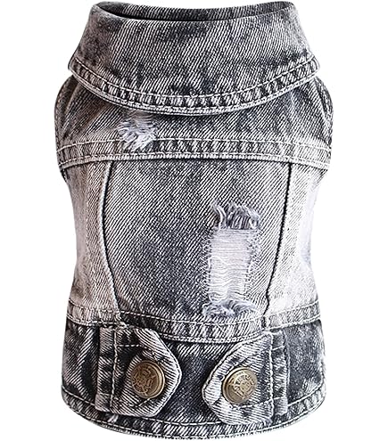 Giacca In Jeans Per Cani - T-shirt Denim Blù Lavabile Per Cani E Gatti - Foto 11