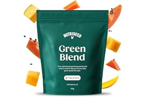 Nutriseed Greens Powder 150g - Natural & Fresh Tropical Burst Super Greens Powder with Superfoods & Adaptogens Including Ashwagandha, Boosts Digestion & Immunity, Vegan & Gluten Free - 30 Servings.