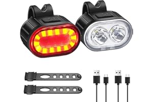 Blendura Lampe Velo LED Lumiere Velo Avant et Arriere Rechargeable par USB Éclairage Lampe Velo Étanche Lumière Vélo Convient à la Plupart des vélos