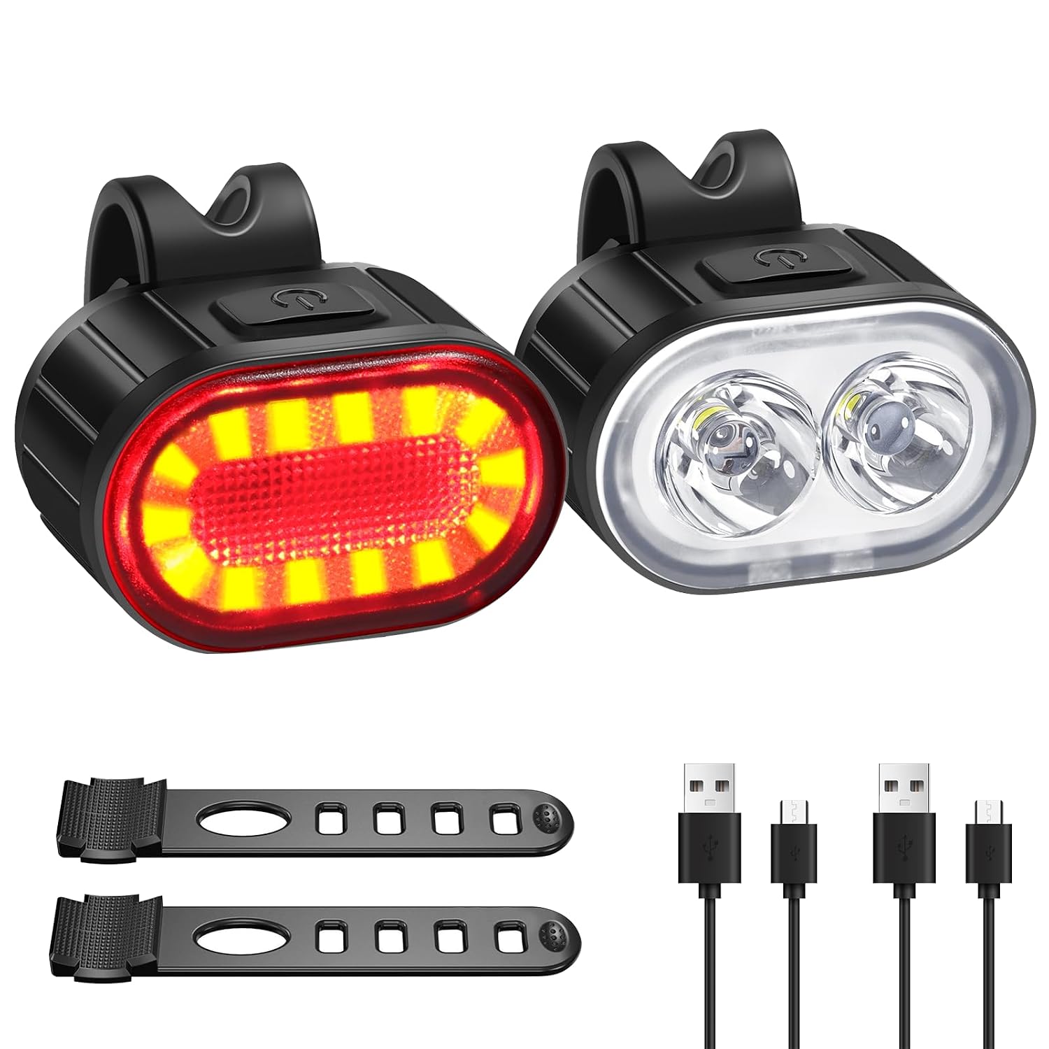 Blendura Luci Bicicletta LED, Luci Bici Anteriore Posteriori USB Ricaricabili Luci per Bicicletta Luce MTB Adatto per Varie Bici