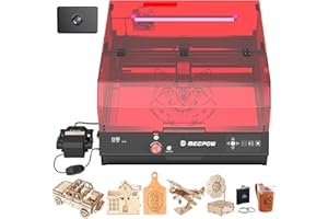 Mecpow X4 Pro 22W Incisore Laser Con Assistenza Pneumatica, Macchina Taglio Laser Chiusa Con Telecamera e Luci a Led, Laser Engraver a Velocità 22000mm/min Con Ventola Automatica Per Metallo e Legno