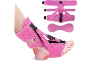 PCKOBEVER Plantar Fasciitis Night Splint, Adjustable Night Splints for Plantar Fasciitis, Foot Support for Pantar Fasciitis，Ankle Brace For Achilles Tendonitis, Heel Tendonitis Pain Relief (Pink)