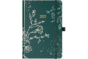 KAMAKING Kalender 2025 - Terminplaner 2025 von Januar 2025 bis Dezember 2025, Wochenplaner A5 mit Einstecktasche, Stiftschlaufe, Gummiband, 21.3 x 14.7cm - marineblau