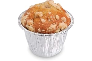 EURO CLASSIC Pack of 25 Aluminium Disposable Baking Cups ~ Tin Foil Pan Cupcake Bowls ~ Reusable and Disposable Muffin Foil Pans