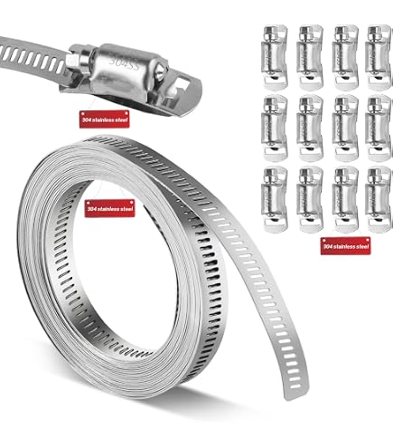 Set Fascette Stringitubo In Acciaio Inox VIOKS | 50-70 Mm, Per Lavatrice, Benzina, Riutilizzabili - 2