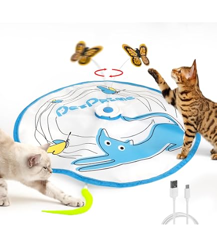 Jouet Interactif 5-en-1 Pour Chat Rechargeable - Plumes, Billes, Sons D'oiseaux (60cm)