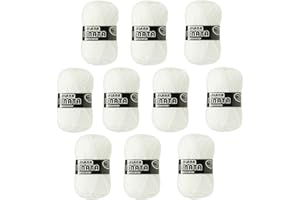 Hilo de Acrilico Ovillo de Lana para Tejer Crochet Ganchillo o Punto Torrijo SONATA 30g, Ovillo de Lana Suave Acrílica para Tejer | 10 Unidades, Color 1552-CRUDO