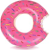 Donut Pool Or Float Donut. Inflatable and resistant design offers fun for adults at the beach or swimming pool. Enjoy the sum