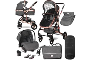 Poussette combinée trio 3 en 1 avec siège auto 0m+ ALBA SET Lorelli noir