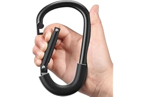 SURDOCA Gancho Carro Bebé para Mamá, Mosquetón para Colgar Bolsas y Compras, Accesorio Cochecito, 1 Todo Negro