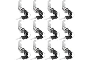 JMIATRY 12 Pack Security Cam Lock, 20mm Security Mailbox Locks with 24 Keys, Each Key is Different, Security Cabinet Lock for Drawer, Door, Wardrobe, Letter Box and Toolbox