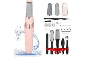 Pretfy Foot File, Electric Foot Callus Remover Rechargeable Pedicure Tool, 10 in 1 Electric Pedicure Feet Callus Remover Foot Care For Dead Skin With 2 Roller Heads 2 Speed for feet Cracked Heels