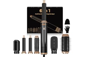 Airstyler 6 IN 1 Multi-Haarstyler,UKLISS HaarstylerSet mit Lockenstab, Glättbürste, Lockenhaar mit Luft, Geben Sie dem Haar Volumen, Glätten, Locken und Föhnen Sie Trockenes Haar
