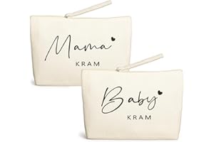 HJZHII 2 Stück Geschenke für Werdende Mütter, Beige Canvas Reißverschlusstaschen Geschenk Werdende Mama Babyparty Geschenke für Mama