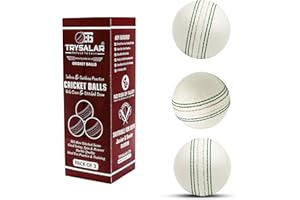 TrySalar® Soft Cricket Rubber Ball Indoor for Junior Youth Adult Training, Coaching, Practice Excellent Bounce with Durable Traditional Seams Stitched Outdoor