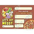 PIZZA MAKING #68 PARTY INVITATIONS childrens kids party invites Pack of 10 inc. envelopes