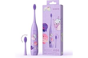 Ordo Squishmallows Toothbrush, Sonic Battery Toothbrushes for Kids, Soft Bristles, Extra Brush Head Inc, Gift for Kids Aged 4 Years and Up, Battery Included, Daxxon