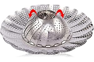 thirei Edelstahl Dampfgarer, Dampfgarer Einsatz, Geeignet für Gemüse, Pfannen und Verschiedene Kochvorgänge, Groß