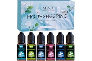 MISIJI Set di oli essenziali per diffusore, fragranza di sapone naturale, sapone ai fiori di ciliegio, menta fresca,lino fresca, deodorante per ambienti, extra pulito