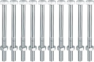 HMKESOTERIC M10 Sechskantschrauben mit Muttern, M10 x 140 mm stockschrauben mit Schaft, verzinkt Maschinenschrauben Teilgewindeschrauben schwerlastanker m10 für Metallbauarbeiten Auto