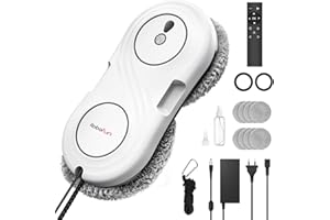 Robofun Fensterputzroboter mit Turbinenmotor, 7000Pa Fensterroboter, Doppelhelix-Reinigung, 63 MM ultradünn, Randerkennung, Fensterreiniger elektrisch für alle Fenstertypen- WD12D Modell