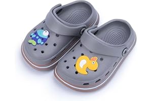 GINZER Toddler/Baby Boys Girls Kids Cute Slip-on Beach Slipper, Garden Water Shoes Outdoor Summer Clogs Sandals, Lightweight Pool Shower Slipper