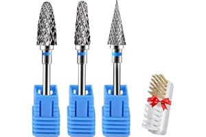 CGBE 3 Stück Nagelfräser Aufsätze, Wolframlegierung Nagelfräser Schleifköpfe Hartmetall Bits Entfernen Gel Acryl Nagelhaut, Professioneller Fräser Bits Mittlere Körnung für Maniküre Pediküre