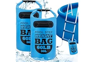 SADOIA 2 x 30 l Poolleiter-Gewichtssäcke mit stabilem Griff, 27,2 kg, wasserdichte Pool-Stufengewichte, Sandsäcke, verstellbare Gurte für Pools, Zelte, Kajakfahren
