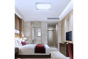 ONEGLOBAL MASLED 48W LED Square Crystal Ceiling Light | 6000K-Cool Daylight, Crystal Lampshade, 4320 lm, Upto 35m2 coverage | Ideal for Bedroom, Living Room, Library Bathroom, Kitchen, Office, Shop etc.