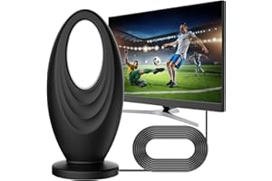 TRYWISE Antenne TV Numérique HD Intérieure Haute Performance,Réception Gratuite des Chaînes HD pour Téléviseurs Intelligents et Anciens,Excellente puissance du signal lorsqu'il est installé près d'une fenêtre