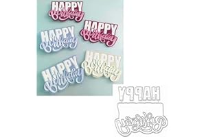 LIYIJIA Happy Birthday Letter Metal Die Cuts, Words HappyBirthday Frame Stencils DIY Crafts Cards Cutting Dies Cuts for DIY Embossing Card Making Photo Decorative Paper Dies Scrapbooking