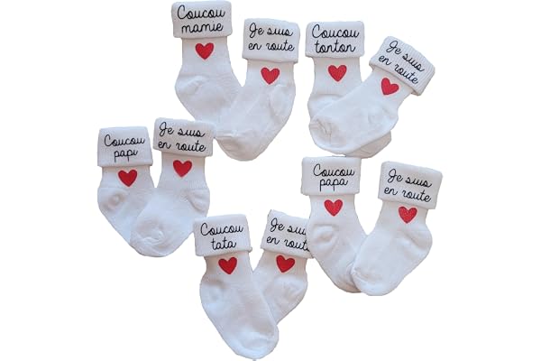 Chaussettes personnalisables pour bébé - thème annonce de grossesse