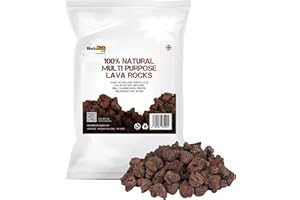 BLACK ROCK GRILL Premium 4KG Natural Volcanic Lava Rocks - 100% Pure Fire Pits & Gas Grills Stones Hand-Sorted (4-8CM)- Ideal for BBQ, Aquariums, and Plants
