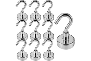 INCNMAD Magnetiska krokar 10 st 20 mm kraftfull magnet magnetkrok med krok för camping kök sovrum badrum skåp kylskåpsmagnet