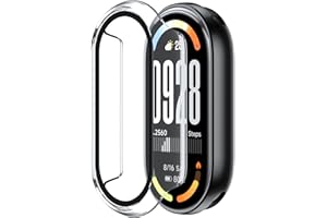 Lemxiee Case for Xiaomi Smart Band 10, case with tempered glass, transparent acrylic protective film