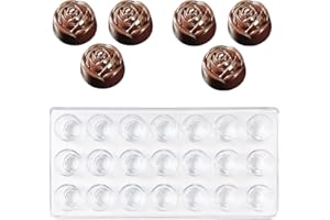 ETERSPR Moule Transparent à Chocolat, Moule à Bonbons en Plastique Transparent, pour Faire des Bonbons Sphériques, du Chocolat, des Collations pour Gâteaux(Forme Rose)