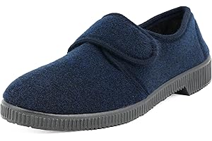 JOMIX Pantofole Uomo Invernali Ciabatte con Chiusura Strappo Comode e Calde da Casa Scarpe Antiscivolo per Anziani e Piedi Sensibili Made in Italy