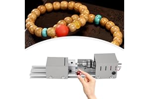 WOQLIBE Tour 100 W Mini Perles Machine Miniature Tour Bricolage Bois Bouddha Perle Tour Meulage et polissage Perles Travail du bois 12-24VDC