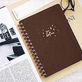 PAPERORA A5 Spiralli Sert Kapak Keten D&uuml;z &Ccedil;izgisiz Tarihsiz Not Defteri Kahverengi