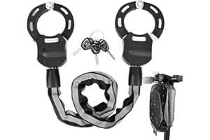 Gaethra E Scooter Schloss, Fahrradschloss für E-Scooter, Handschellenschloss mit Silikonschutz Gegen Kratzer, Elektro Roller Schloss mit Aufbewahrungstasche für Scooter Roller, Kinderwagen, E-Bike